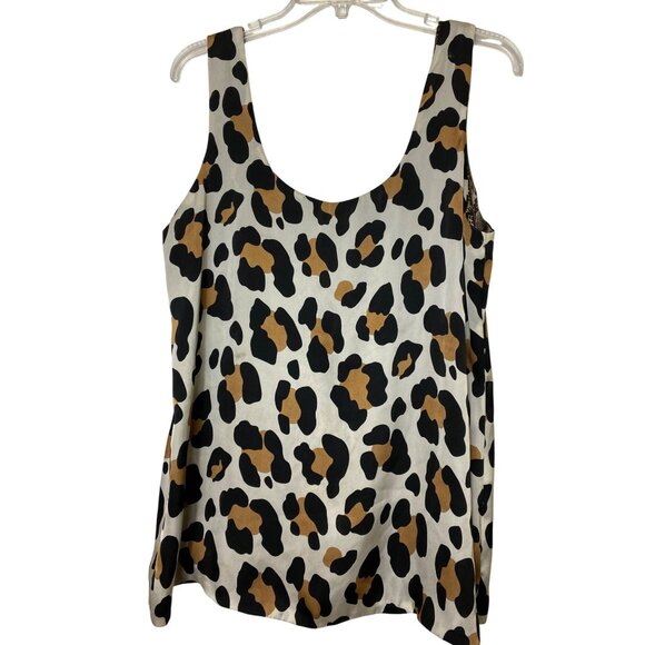 Reversible Snake Print & Leopard Sleeveless Tank Top Large Classic Basic Cute - Picture 4 of 6